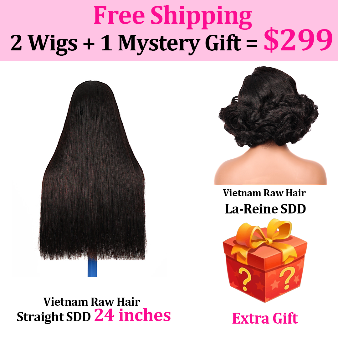 Black Beauty Hair 2 Wigs Package -0nly$299 100% Human Hair Straight SDD And La-Reine SDD