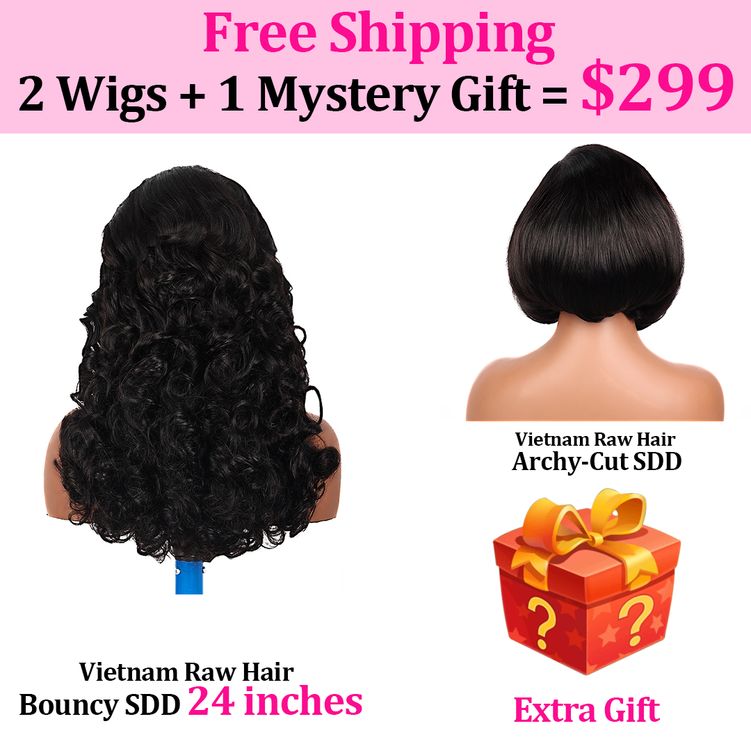 Black Beauty Hair 2 Wigs Package -0nly$299 100% Human Hair Bouncy SDD And Archy-Cut SDD