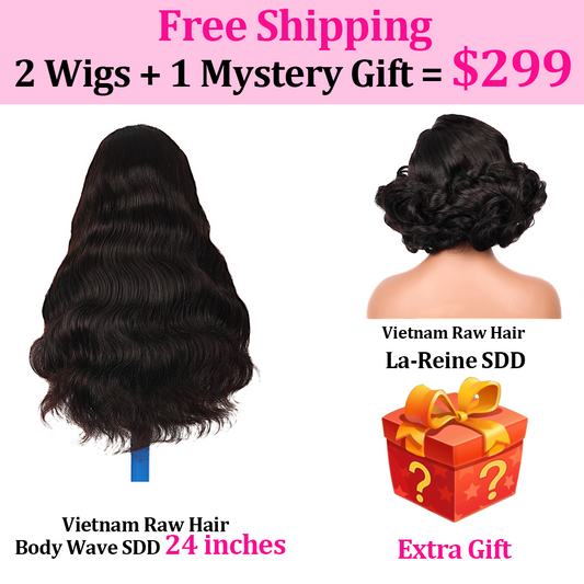 Black Beauty Hair 2 Wigs Package -0nly$299 100% Human Hair Body Wave SDD AndLa-Reine SDD