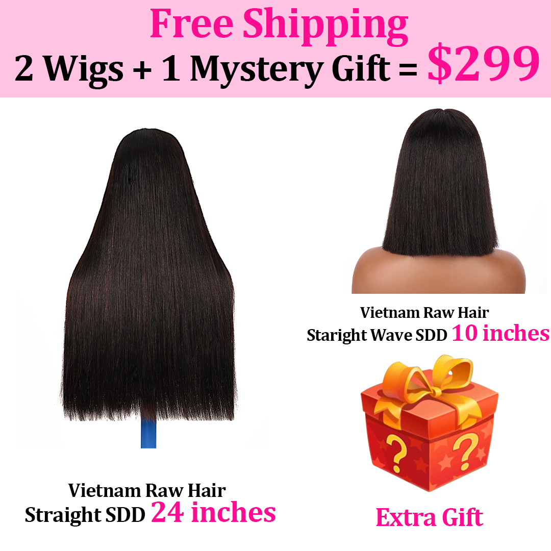 Black Beauty Hair 2 Wigs Package -0nly$299 100% Human Hair Straight SDD And Staright WaveSDD